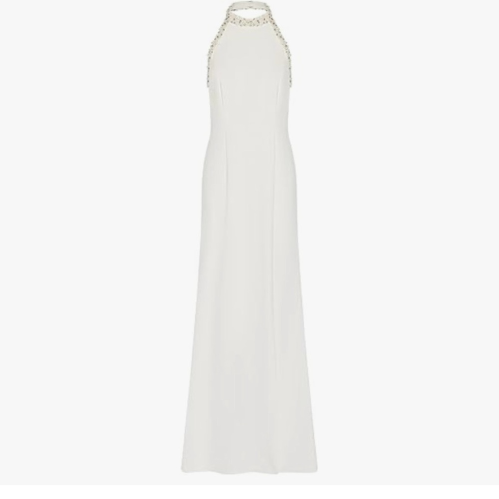 Adrianna Papell Pearl Crepe Halter